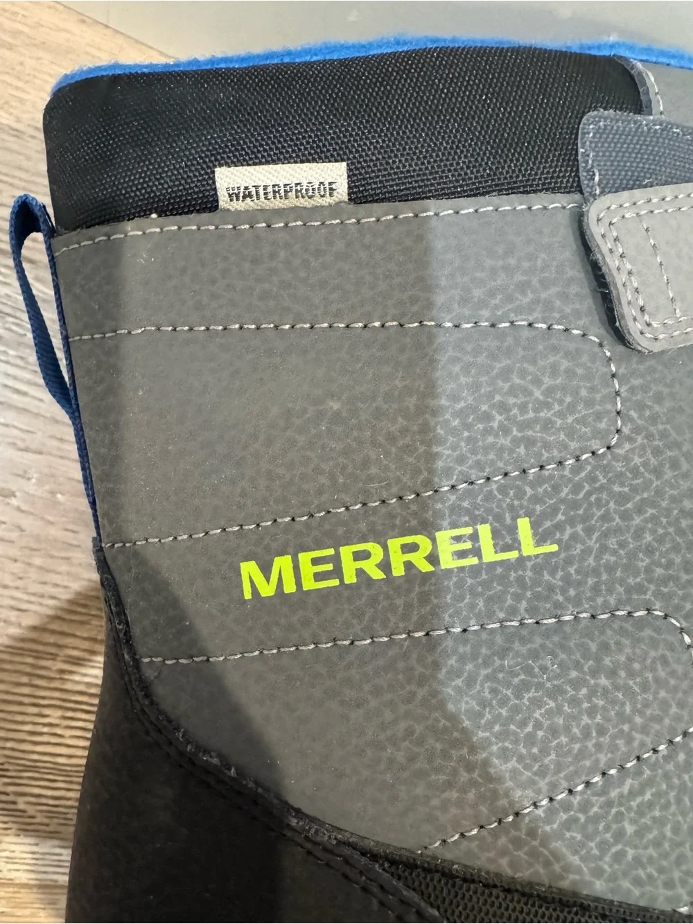 Merrell Kids Gray, Black & Blue Waterproof Winter Boot